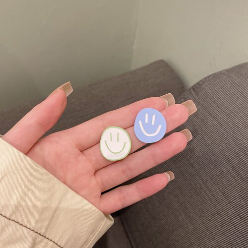 少女心马卡龙色甜美风不对称耳夹
