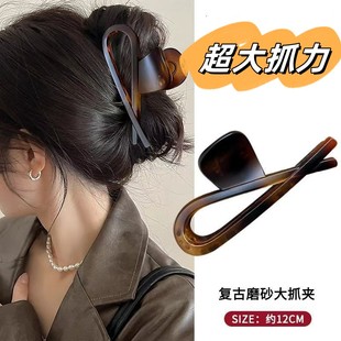 简约耐看~复古亚克力抓夹女2025新款高级感鲨鱼夹大号发夹后脑勺
