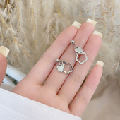 简约小巧金属风镂空花朵耳钉气质唯美少女小清新耳环耳夹无耳洞