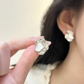 小众设计感冷淡极光流淌不规则耳钉2024年新款 潮气质小巧耳饰耳夹