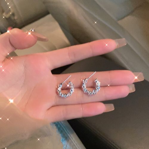 气质碎银子c型耳环女夏