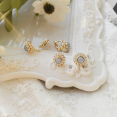 简约小款 日韩风格 可爱气质时尚 潮小款 珍珠镶嵌耳钉女 耳环2025新款