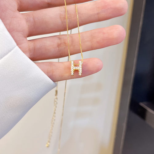 小众设计高级感字母H项链女