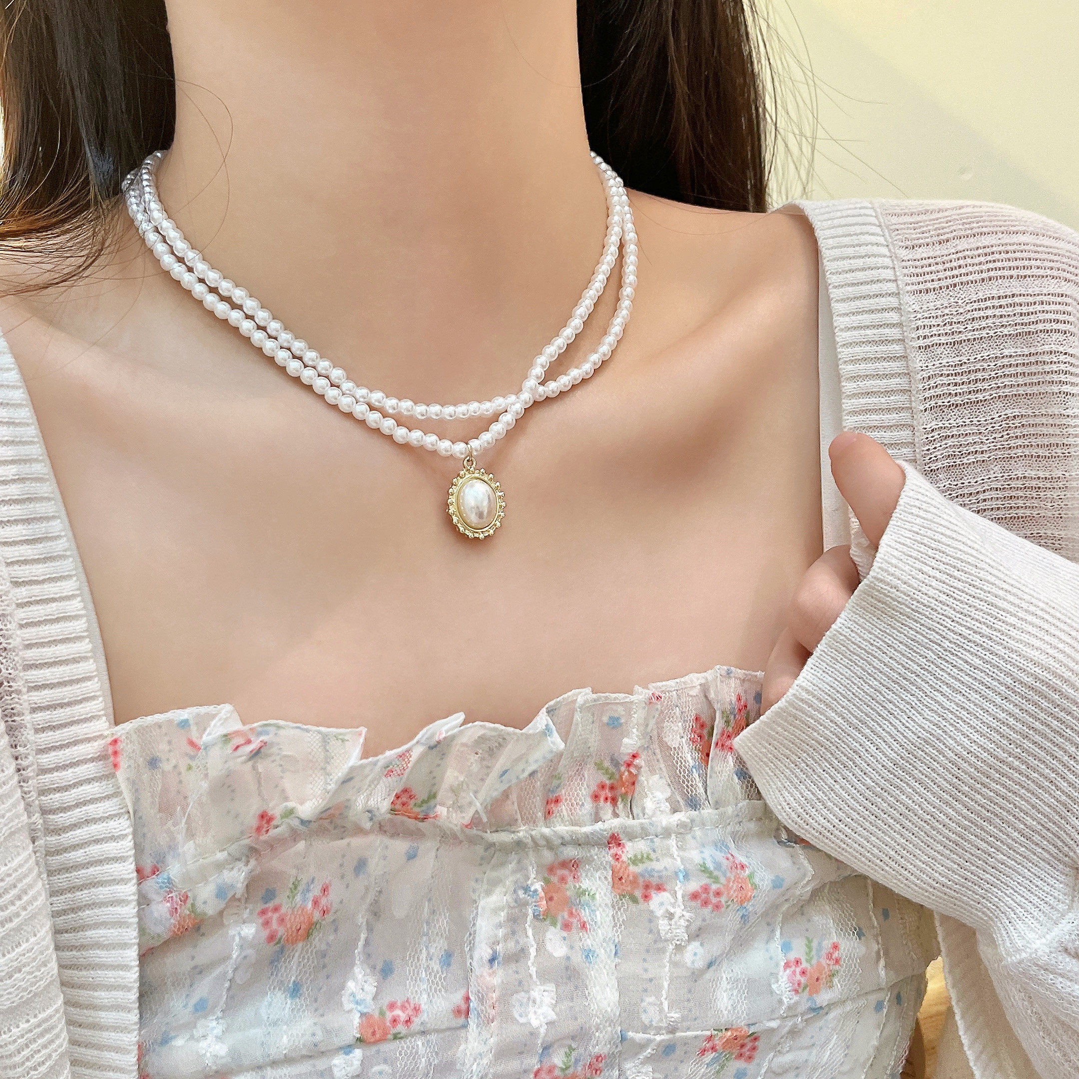 轻奢小众复古巴洛克宫廷风双层珍珠项链女锁骨链choker颈链饰品,饰品/流行首饰/时尚饰品新,项链,淘宝优惠券,粉丝福利购,淘宝优惠卷