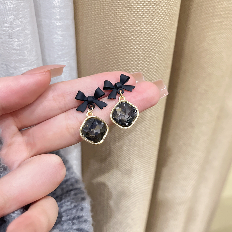 日韩喷漆镶钻百搭耳环耳夹