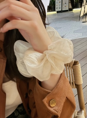 春夏网纱泡泡法式大肠发圈日系发绳肥肠圈丸子头扎头发皮筋发饰女