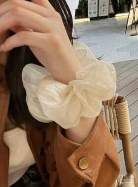 春夏网纱泡泡法式大肠发圈日系发绳肥肠圈丸子头扎头发皮筋发饰女
