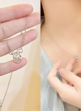 韩国秋冬圆环锆石项链女