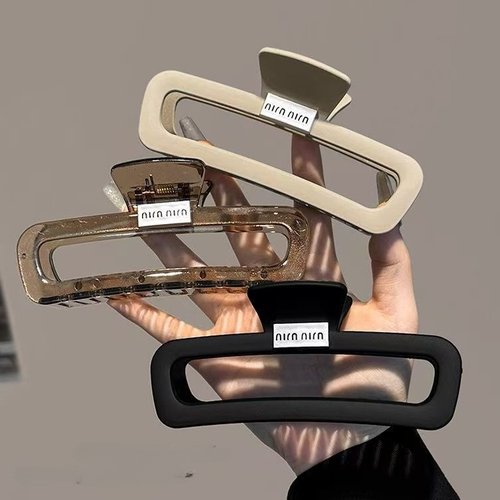 高级感字母磨砂发夹女发量多大号鲨鱼夹子发卡后脑勺盘发抓夹头饰