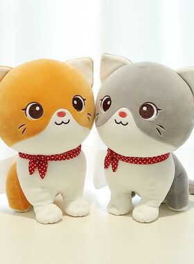 仿真呆萌福气猫公仔软绵绵小猫咪玩偶可爱动物抱枕毛绒玩具布娃娃