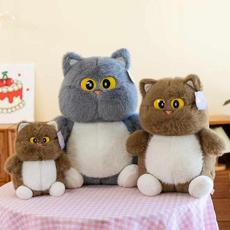超萌铜铃猫公仔毛绒玩具