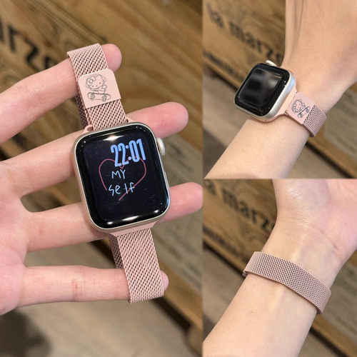 新款KT猫米兰金属表带适用苹果s10手表iwacth9s8华为fit3小米9pro