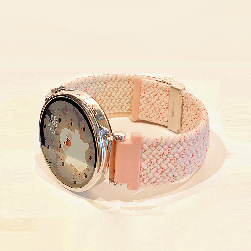 简约拼色编织卡扣表带适用华为GT6GT5watch5GT4gt32夏天FIT54舒适
