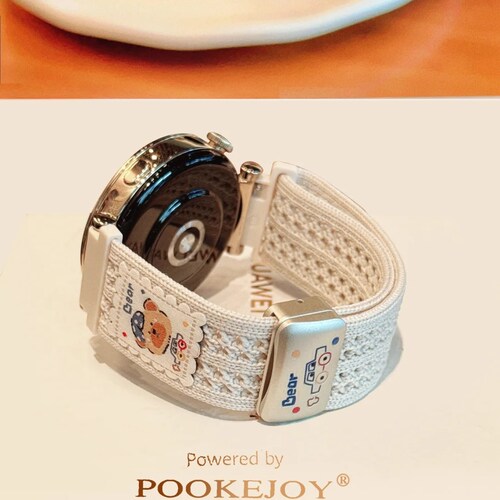 新款小熊针织磁吸表带适用华为GT5手表GT4watch4GT32夏天Fit3FIT4