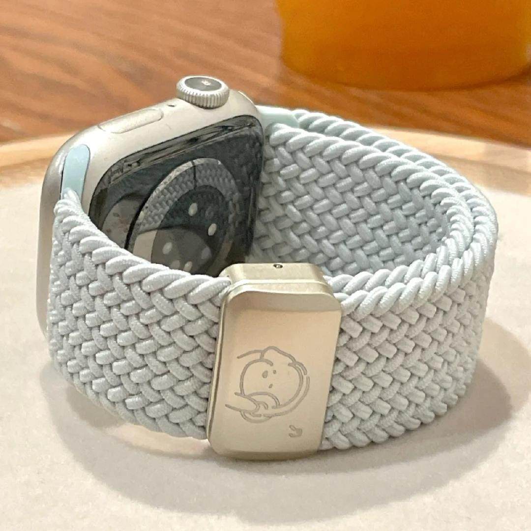 新款小狗尼龙编织磁吸表带适用苹果S11S10s9可爱华为FIT54红米6/5