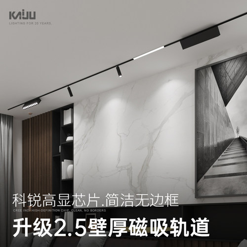 led磁吸轨道灯嵌入式无主灯照明