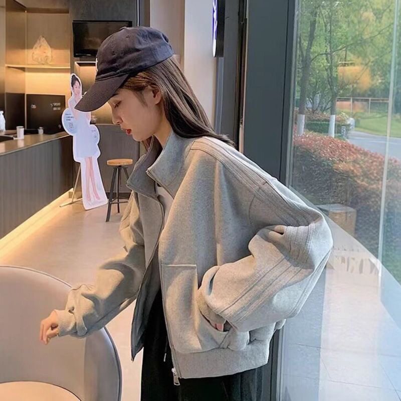 短款运动外套女春秋新款棒球服休闲显瘦夹克开衫上衣宽松百搭