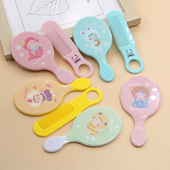 儿童小女孩女童可爱公主小号卡通镜子梳子便携手持式 化妆镜梳套装