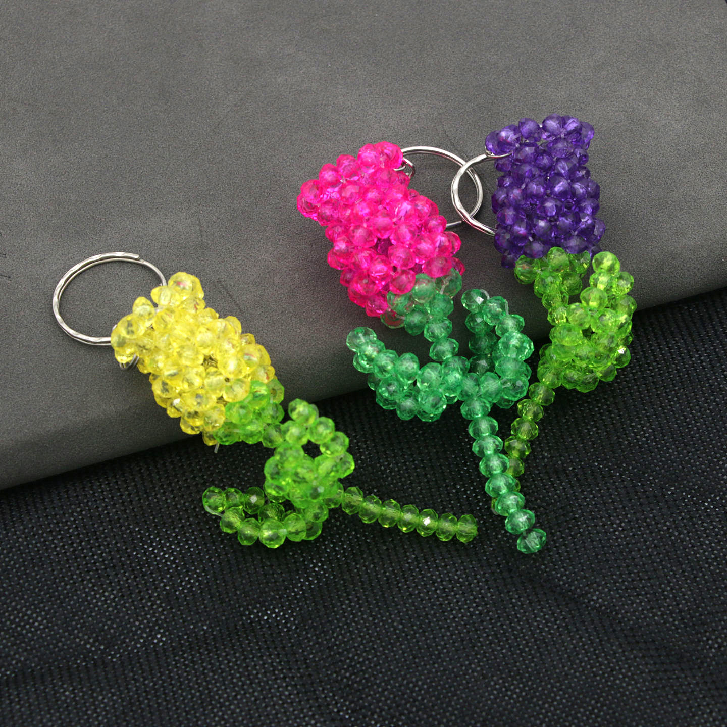 手工编织玫瑰花串珠成品手机挂件礼品时尚可爱包包饰品钥匙小挂饰,节庆用品/礼品,钥匙链,淘宝优惠券,粉丝福利购,淘宝优惠卷