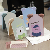 折叠小镜子带梳子化妆镜学生宿舍女孩梳妆镜台式 桌面可立家用便携