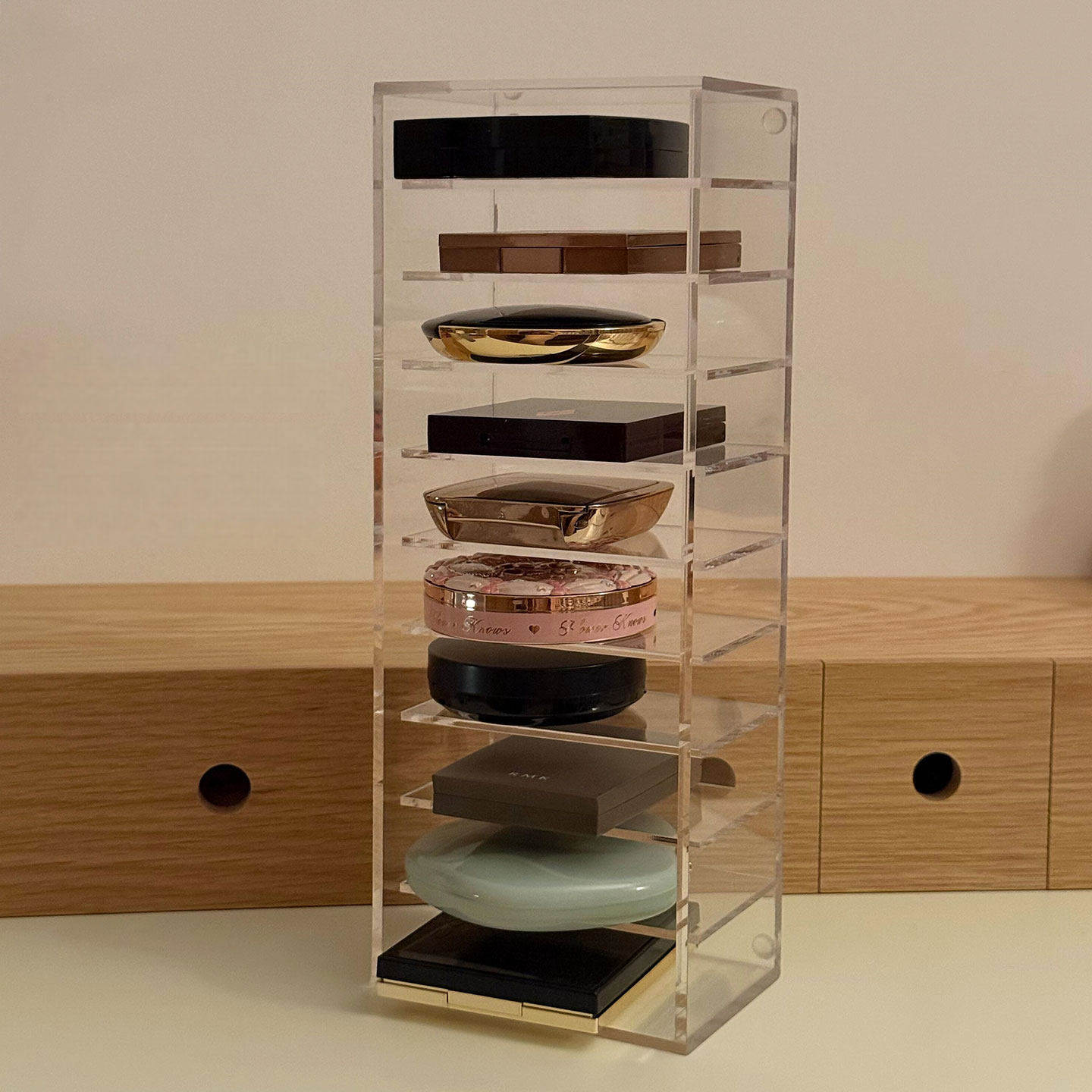 透明化妆收纳盒眼影气垫粉饼口红整理盒ins风桌面粉饼盒梳妆台