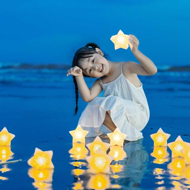 海边出片|浪漫星星造型装饰灯串户外防水草坪沙滩灯儿童房氛围灯
