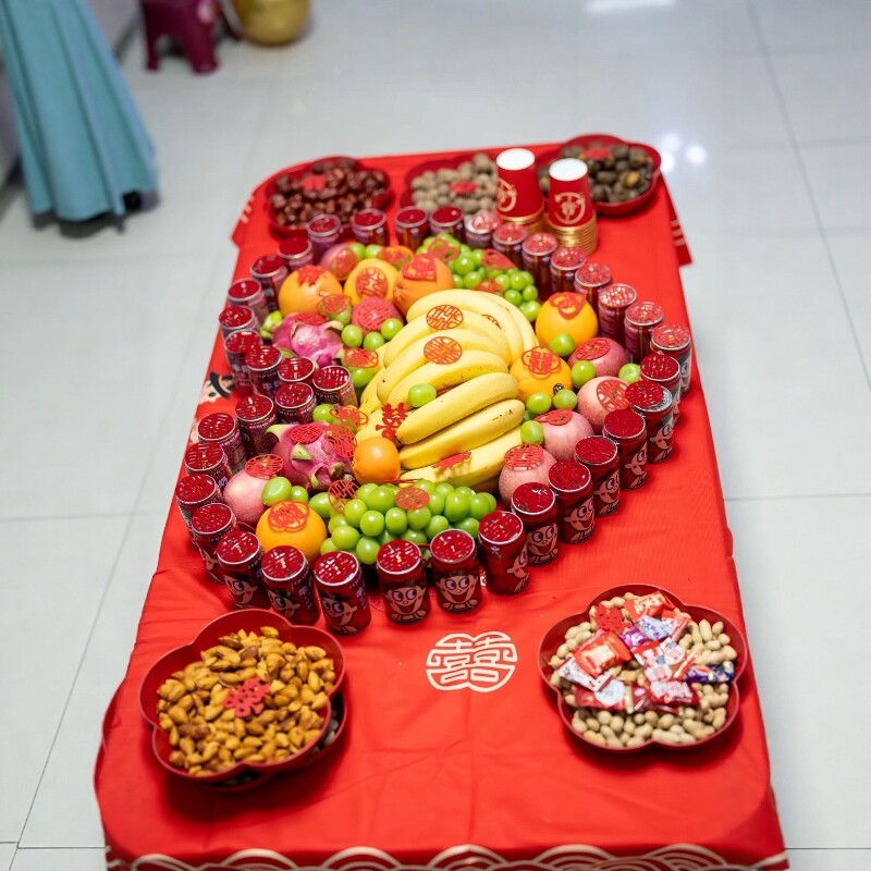 【中式婚礼】结婚客厅茶几布置套装小喜字爱心果盘氛围感客厅布置