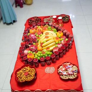 【中式婚礼】结婚客厅茶几布置套装小喜字爱心果盘氛围感客厅布置