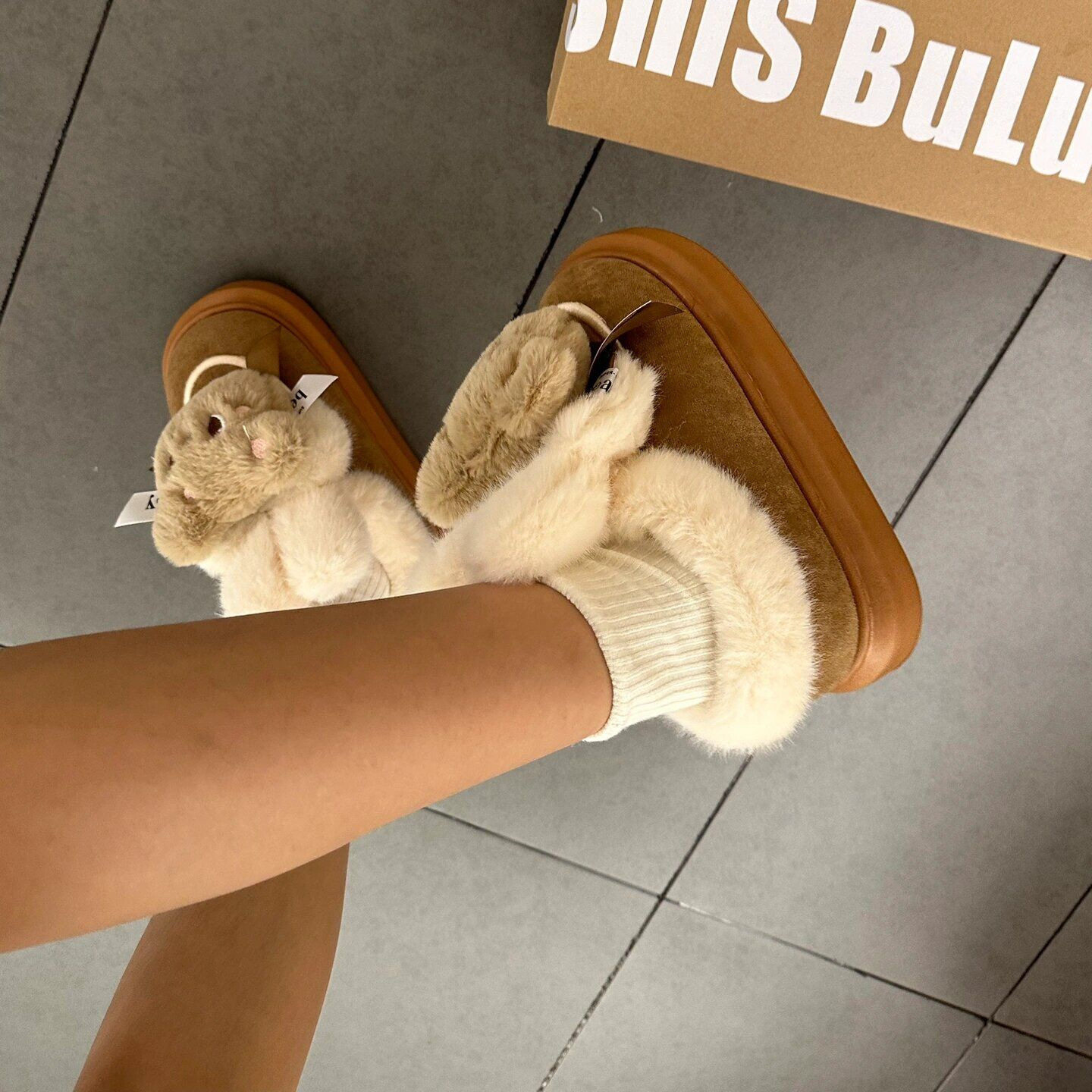 厚底棉鞋女款冬季可爱短靴美拉德棉靴加绒加厚保暖防滑雪地靴假日
