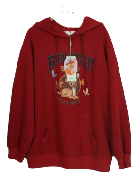 朵以2023秋装新款时尚百搭休闲连帽卫衣字母印花宽松女38BQ341029