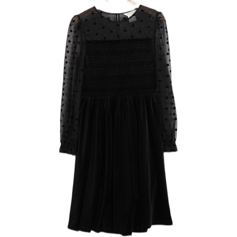 网纱拼接时尚优雅连衣裙