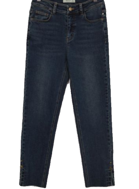 朵以秋季新款时尚百搭修身显瘦毛边牛仔裤铅笔裤小个子38DQ231120