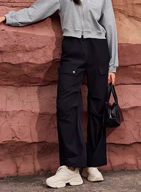 朵以正品2024秋装新款时尚百搭个性休闲裤工装裤宽松39DQ208012