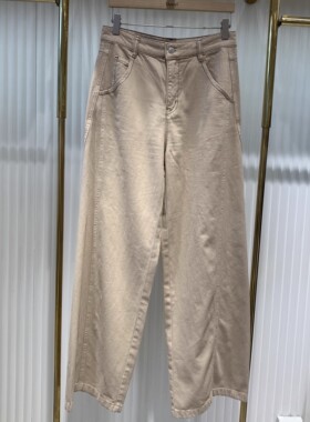 朵以2025春装新款时尚休闲百搭阔腿裤牛仔裤直筒裤显瘦40DC231031