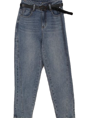 朵以2023秋装新款时尚百搭牛仔裤萝卜裤哈伦裤老爹裤女38DQ231106