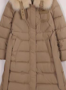 朵以2023冬装新款时尚气质收腰显瘦中长款大毛领羽绒服38DD930122