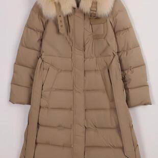 朵以2023冬装新款时尚气质收腰显瘦中长款大毛领羽绒服38DD930122