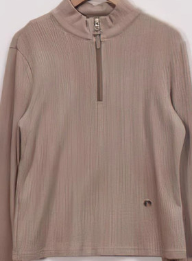 朵以2024冬装新款时尚百搭半拉链打底衫针织上衣简约39DD333005