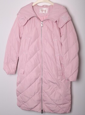 朵以正品冬装时尚百搭中长款连帽羽绒服简约气质休闲33DD995006