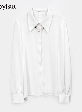 朵以2025春装新款时尚百搭简约气质通勤衬衫上衣垂感40DC131077