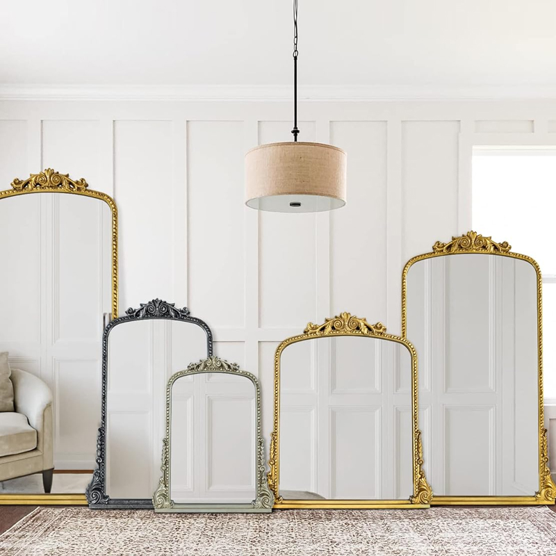 复古风全身穿衣镜家用客厅法式高级感大尺寸卧室试衣美式落地镜子