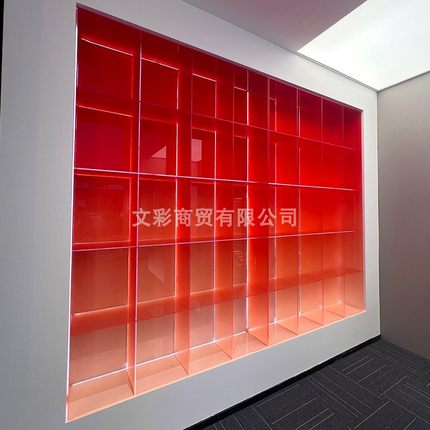 渐变亚克力LED发光展柜服装店鞋子包包手办酒柜置物架展示架定制