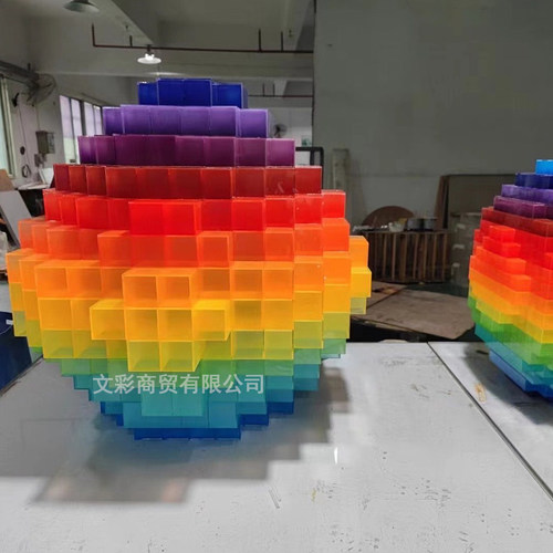 彩色亚克力球形异形渐变魔方颗粒