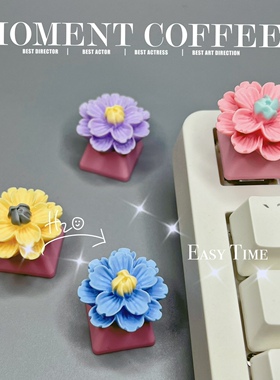 4颗包邮透光R4 ESC个性键帽花朵透明机械键盘键帽少女粉色键帽