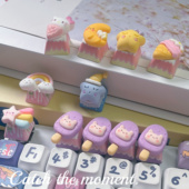 DIY可爱卡通星星键帽机械键盘个性 饰情侣键帽 可爱蝴蝶结猫键盘装