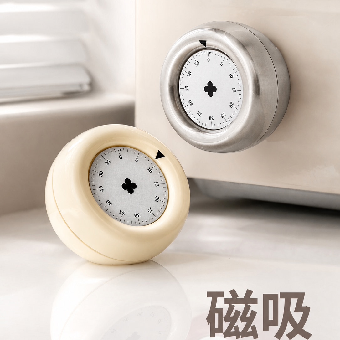 厨房计时器定时提醒倒计专用新型磁吸可视化机械做饭声音大无电池