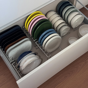 碗碟收纳神器加粗304不锈钢厨房盘碗碟收纳架沥水架碟子收纳架