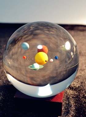 八大太阳系水晶球桌面模型摆件