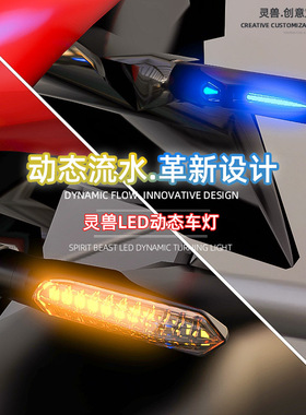 LED流水警示灯改装适用春风摩托车250NK车灯XO狒狒通用12V转向灯