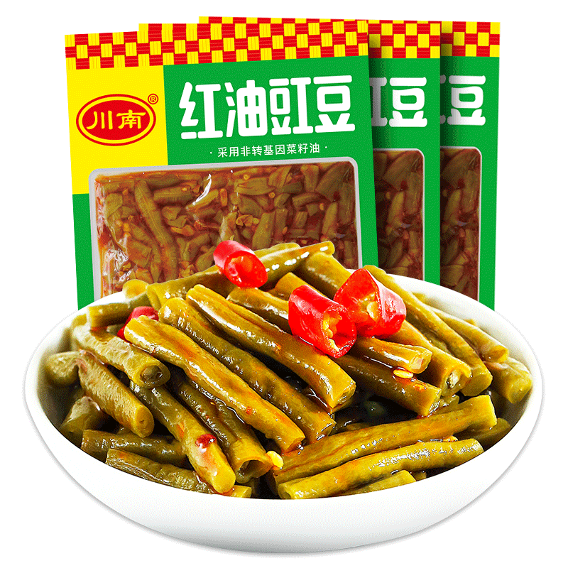 酸豆角红油四川特产即食下饭菜